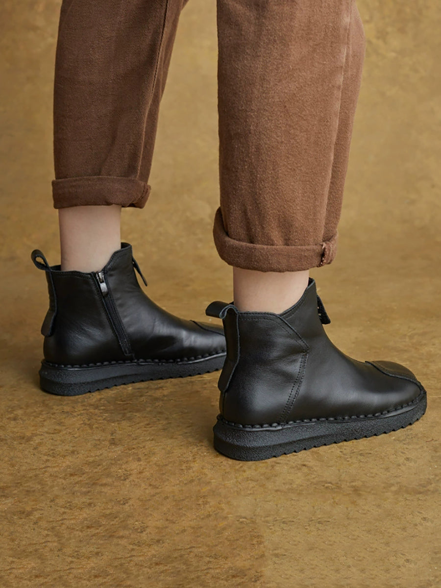 Women Vintage Genuine Leather Ankle Boots