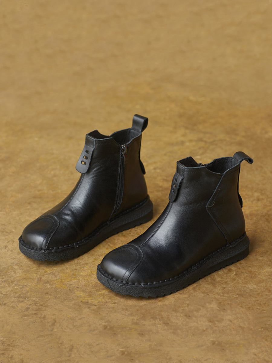 Women Vintage Genuine Leather Ankle Boots