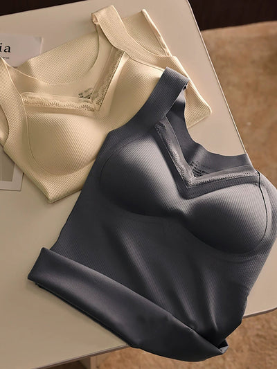 Women Autumn Warm Pure Color V-Neck Base Vest