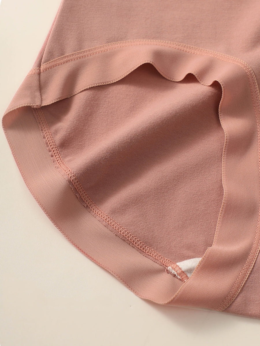 6 Pieces Women Winter Pure Color High Waist Underwear