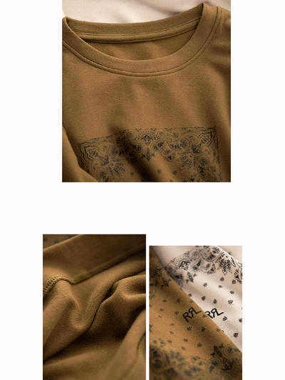 Women Autumn Casual Print O-Neck Blouse