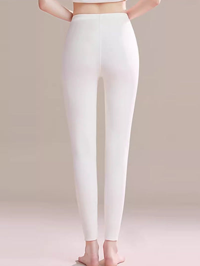 Women Autumn Warm Pure Color High Waist Leggings