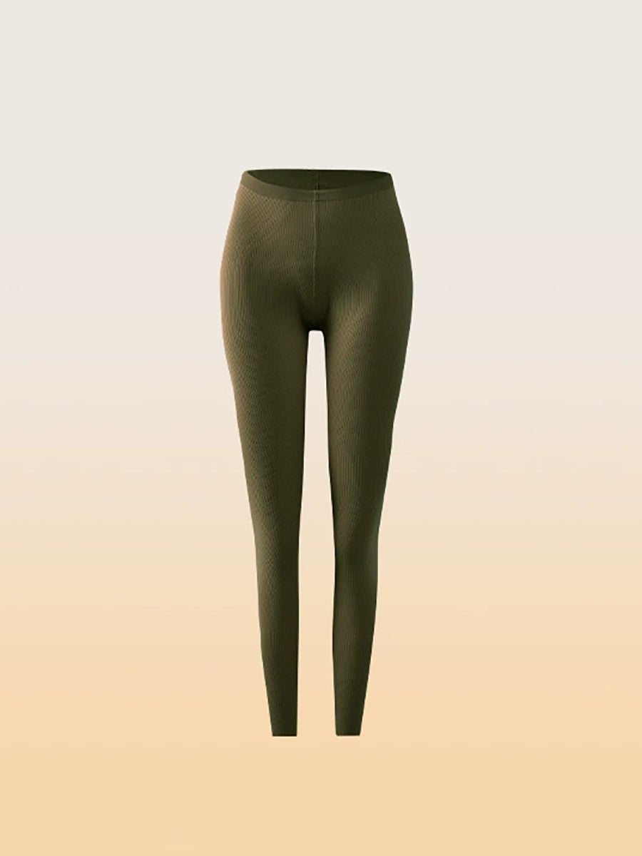 Women Autumn Warm Pure Color High Waist Leggings