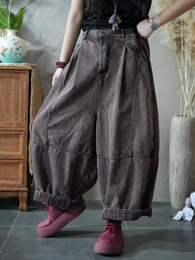 Women Autumn Pure Color Loose Harem Pants