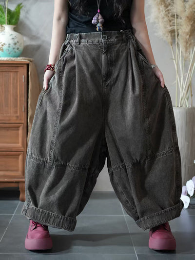 Women Autumn Pure Color Loose Harem Pants