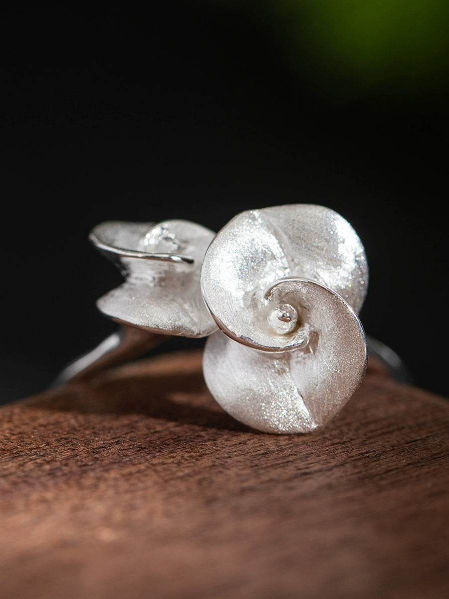 Women Vintage S925Sliver Flower Ring