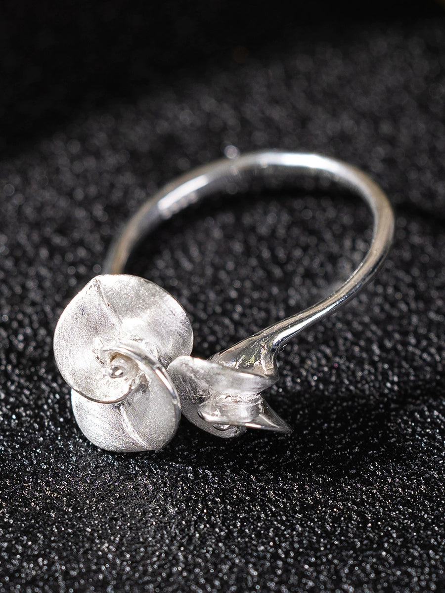Women Vintage S925Sliver Flower Ring