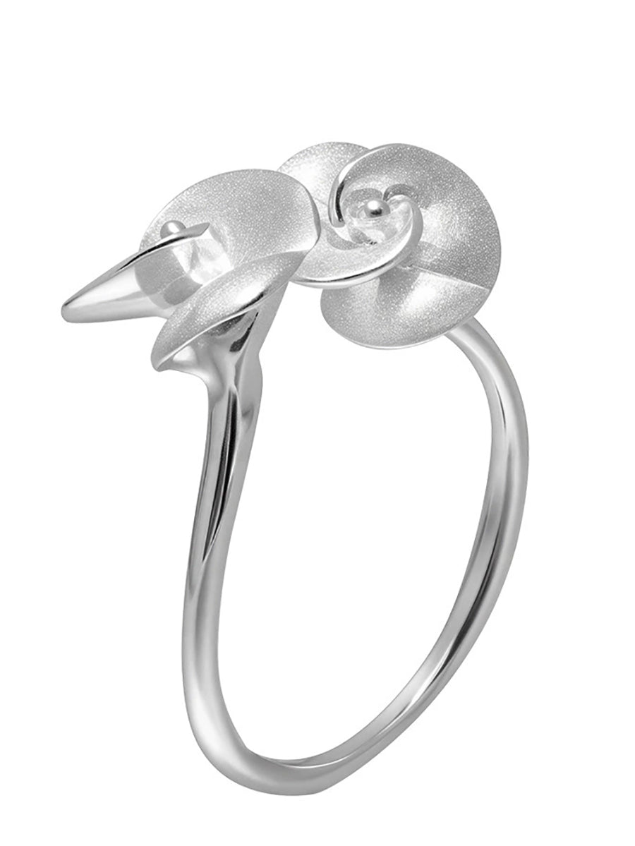 Women Vintage S925Sliver Flower Ring