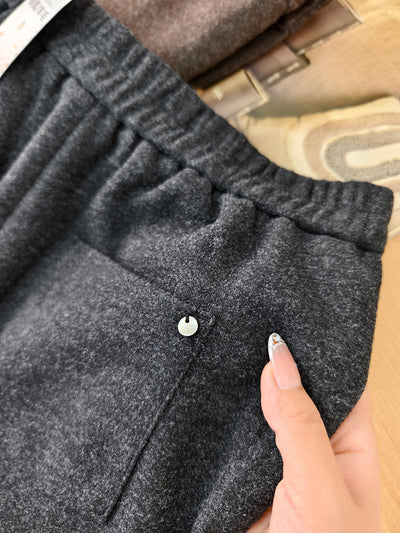 Women Autumn Casual Pure Color Straight Pants