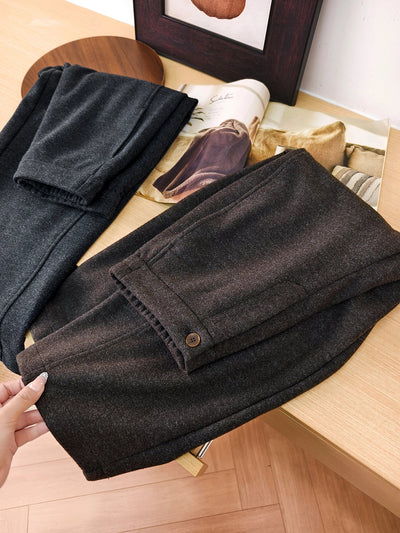 Women Autumn Casual Pure Color Straight Pants