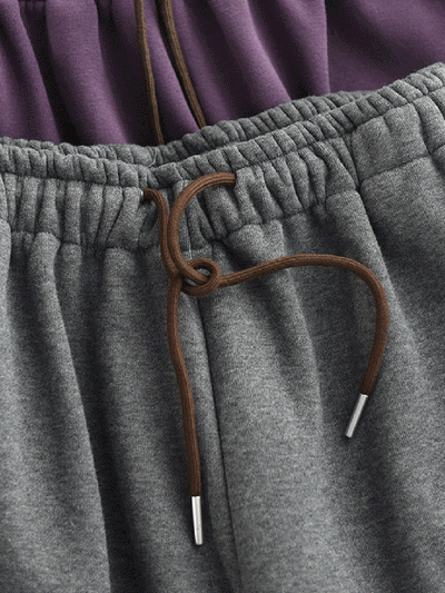 Women Autumn Casual Pure Color Fleece-lined Wide-leg Pants