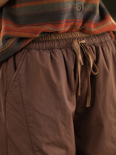 Women Winter Pure Color 100%Cotton Padded Harem Pants