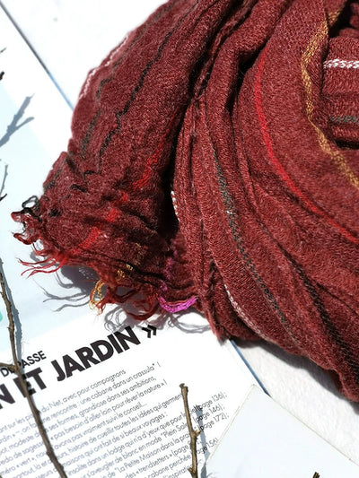 Women Winter Vintage Stripe Warm Shawl Scarf
