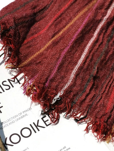 Women Winter Vintage Stripe Warm Shawl Scarf