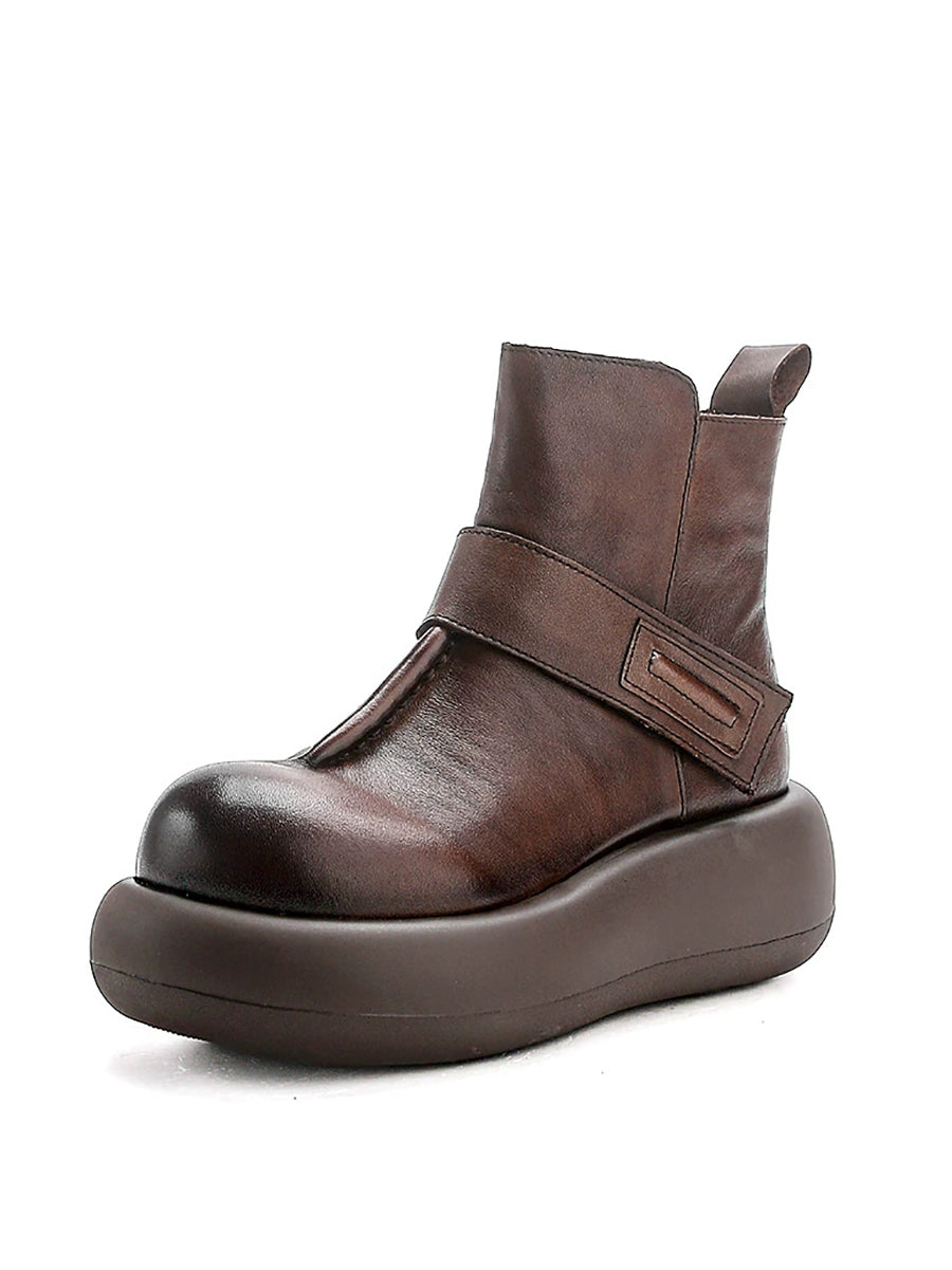 Women Winter Pure Color Platform Ankle Boots