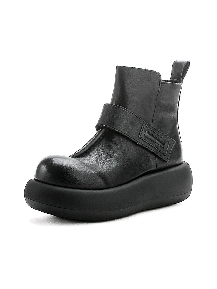 Women Winter Pure Color Platform Ankle Boots