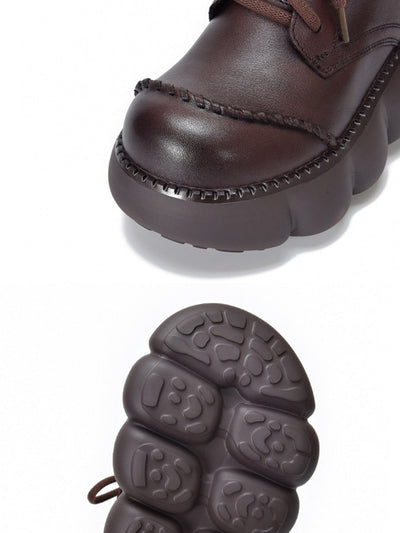 Women Winter Casual Pure Color Strap Platform Boots