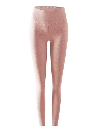Women Autumn Warm Pure Color High Waist Leggings