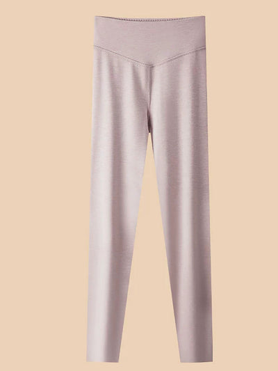 Women Autumn Warm Pure Color High Waist Leggings