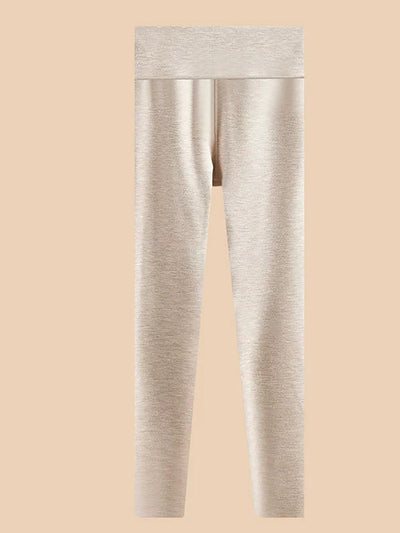 Women Autumn Warm Pure Color High Waist Leggings