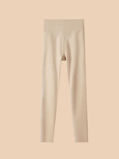 Women Autumn Warm Pure Color High Waist Leggings