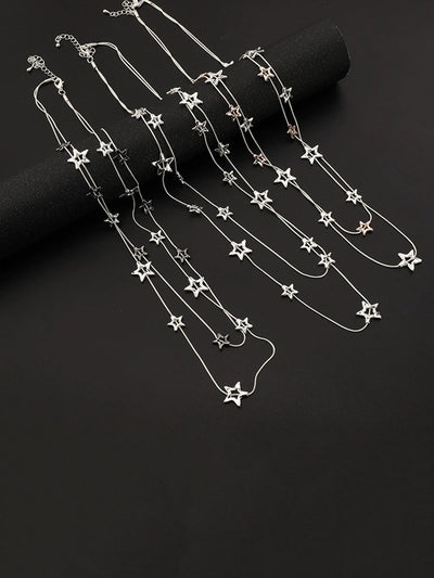 Women Fashion Star Alloy Dual-Layer Necklace