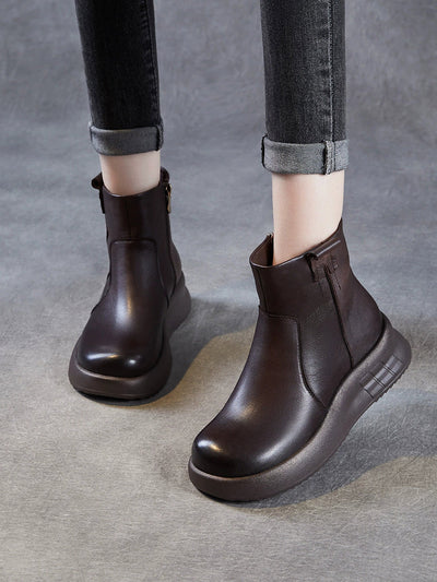 Women Winter Genuine Leather Platform Boots
