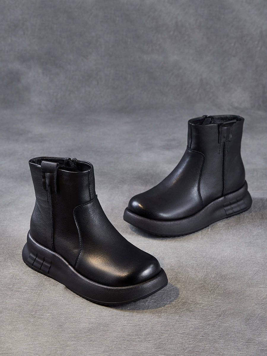 Women Winter Genuine Leather Platform Boots