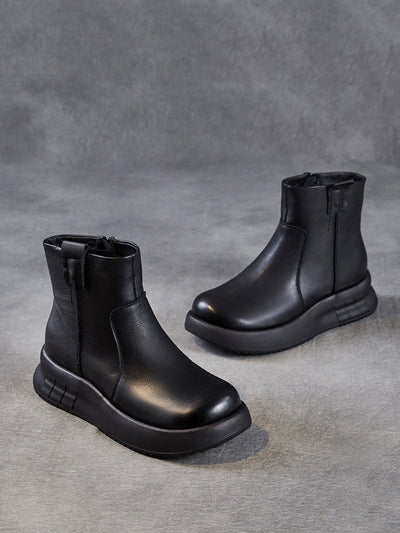 Women Winter Genuine Leather Platform Boots