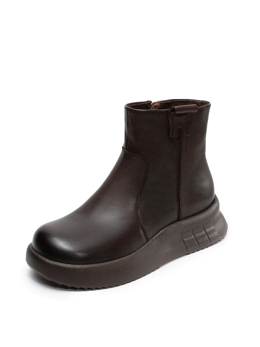 Women Winter Genuine Leather Platform Boots
