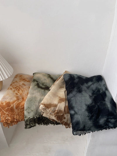 Women Winter Tie-dye Warm Shawl Scarf