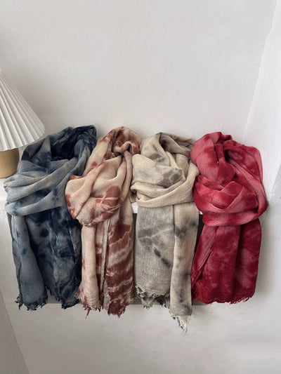 Women Winter Tie-dye Warm Shawl Scarf