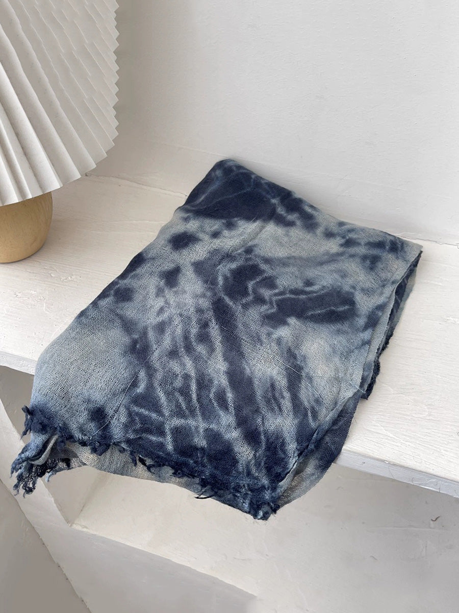 Women Winter Tie-dye Warm Shawl Scarf