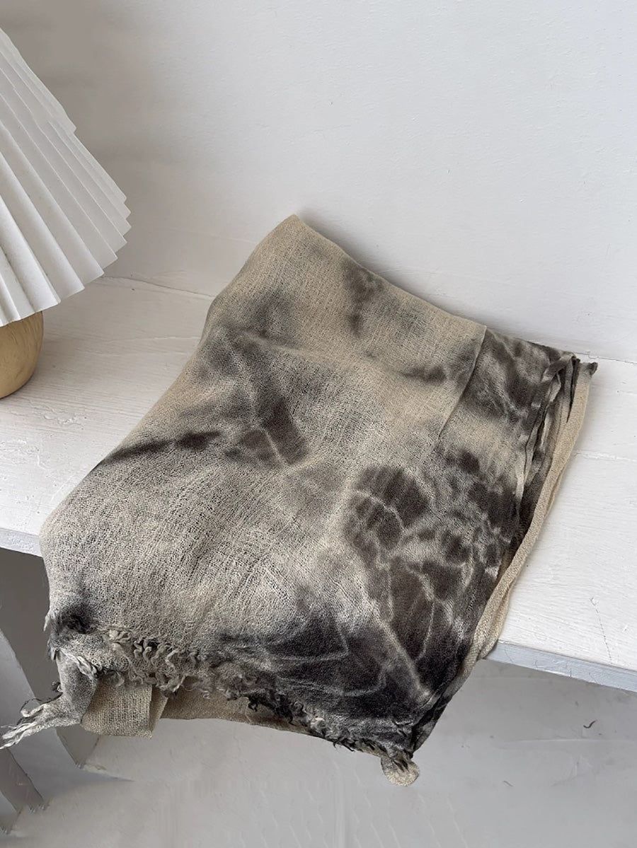 Women Winter Tie-dye Warm Shawl Scarf