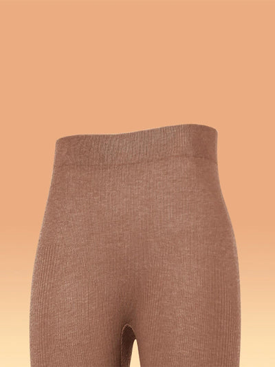 Women Autumn Warm Pure Color High Waist Leggings