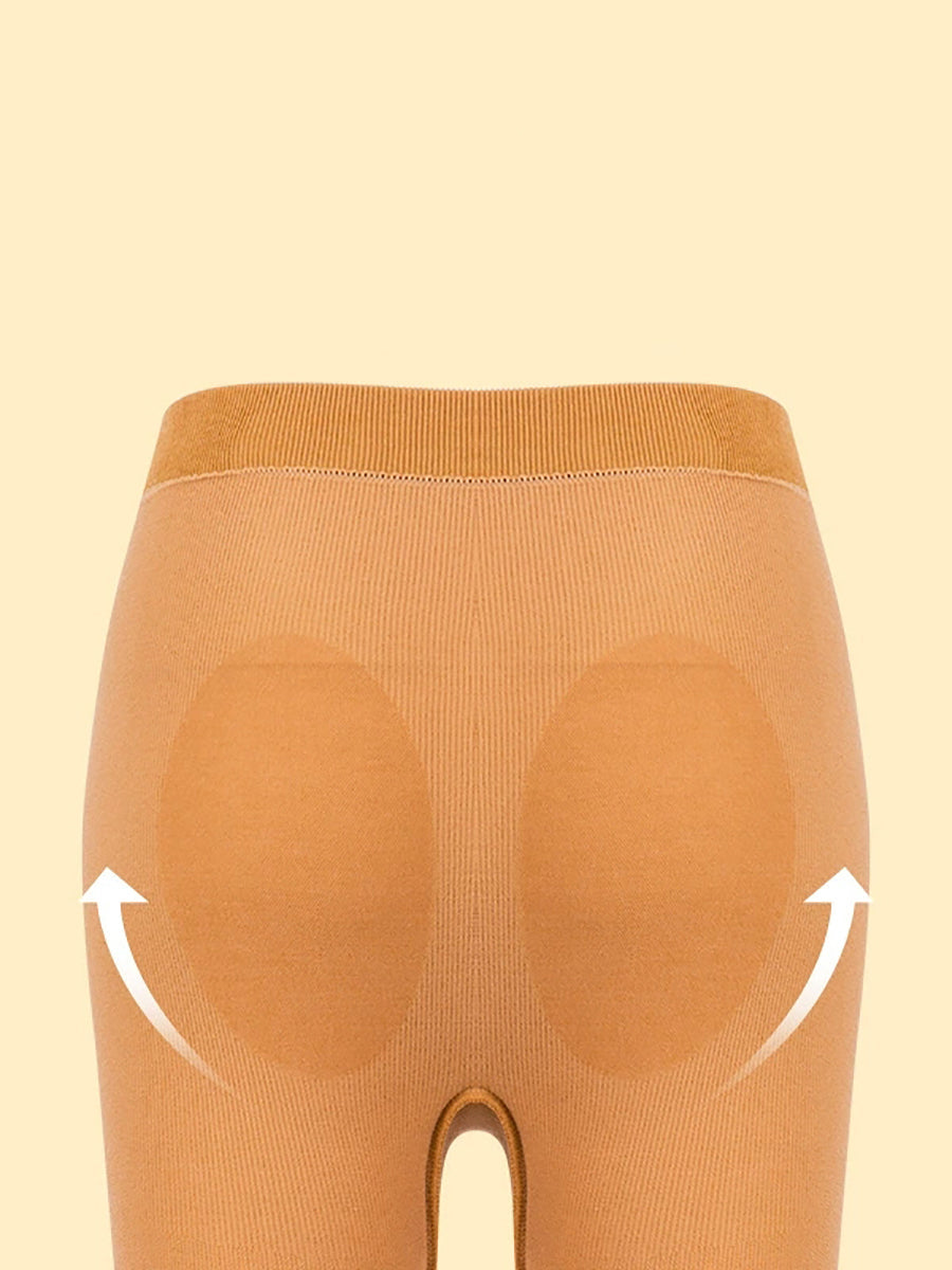 Women Autumn Warm Pure Color High Waist Leggings