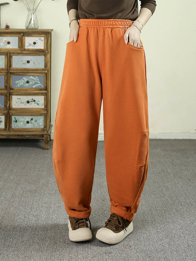 Women Winter Casual Fleece-lined Cotton Harem Pants