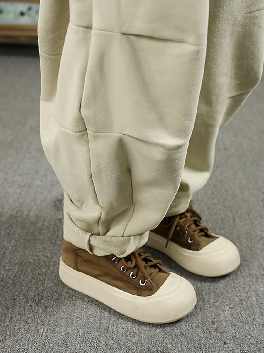 Women Winter Casual Fleece-lined Cotton Harem Pants