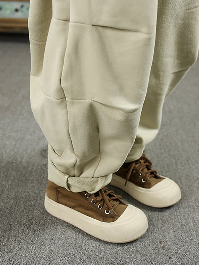 Women Winter Casual Fleece-lined Cotton Harem Pants