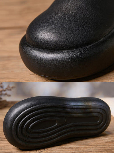 Women Winter Soft Genuine Leather Platform Ankle Boots