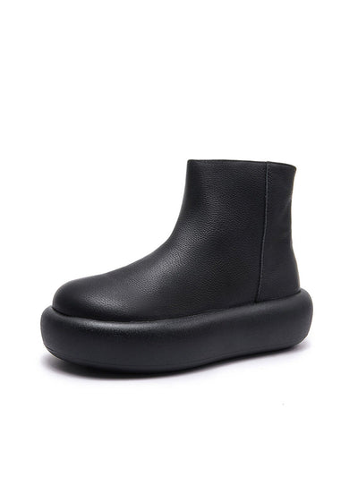 Women Winter Soft Genuine Leather Platform Ankle Boots