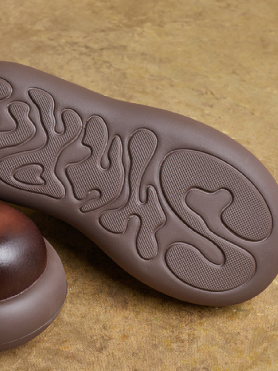 Women Winter Genuine Leather Platform Ankle Boots