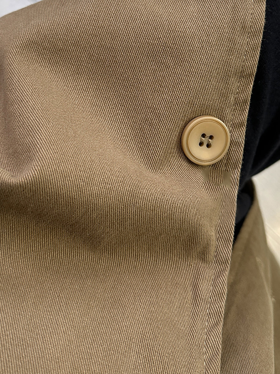 Women Winter Casual Pure Color Cotton Trench Coat