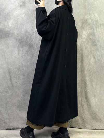 Women Winter Casual Pure Color Cotton Trench Coat