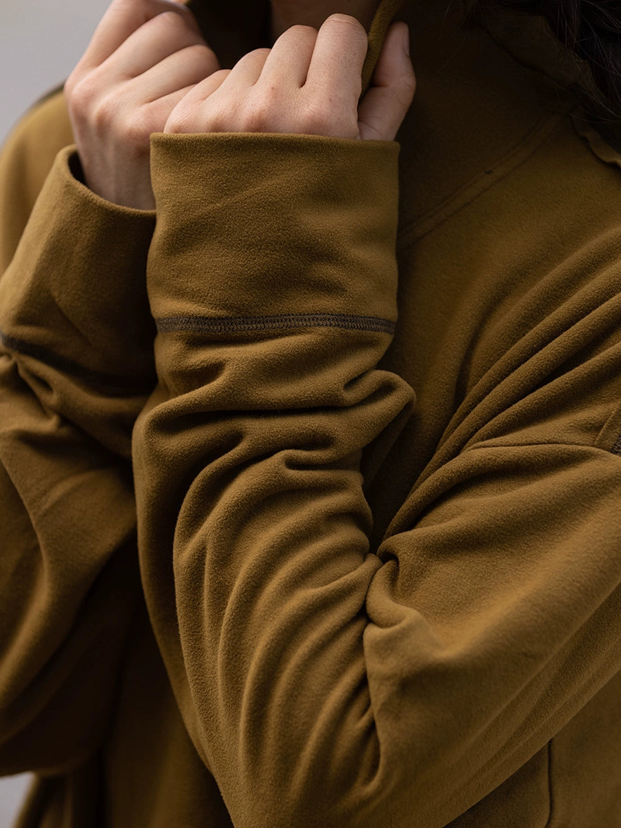 Women Autumn Retro Pure Color Turtleneck Blouse