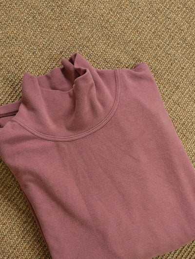 Women Autumn Retro Pure Color Turtleneck Blouse