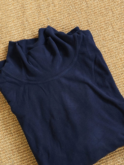 Women Autumn Retro Pure Color Turtleneck Blouse