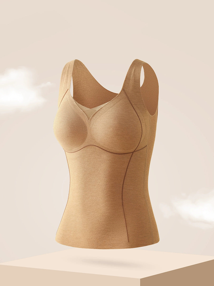 Women Autumn Warm Pure Color V-Neck Base Vest