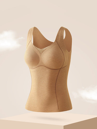 Women Autumn Warm Pure Color V-Neck Base Vest