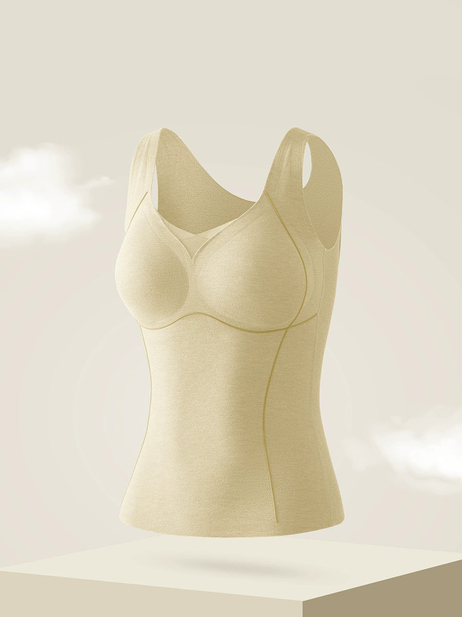 Women Autumn Warm Pure Color V-Neck Base Vest